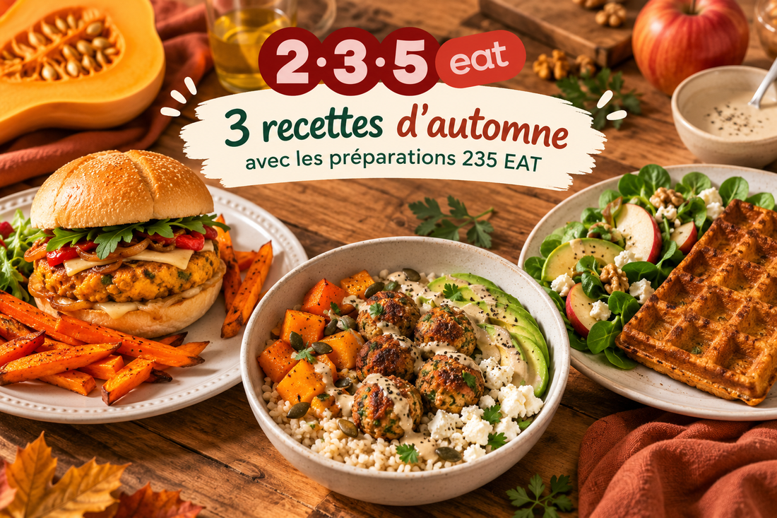 3 recettes d'automne faciles : burger, bowl et gaufres salées 235 EAT 🍂