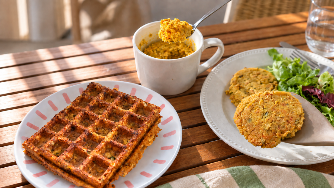Galettes végétales, gaufres salées et moelleux végane : 4 recettes faciles avec 235 EAT