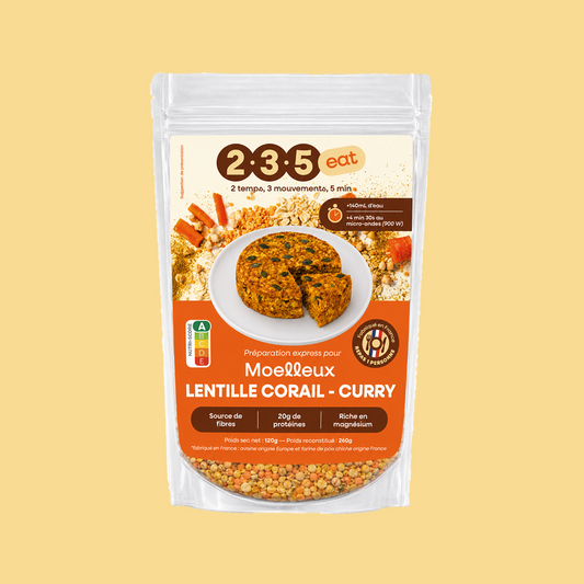 Moelleux salé repas Lentille corail Curry