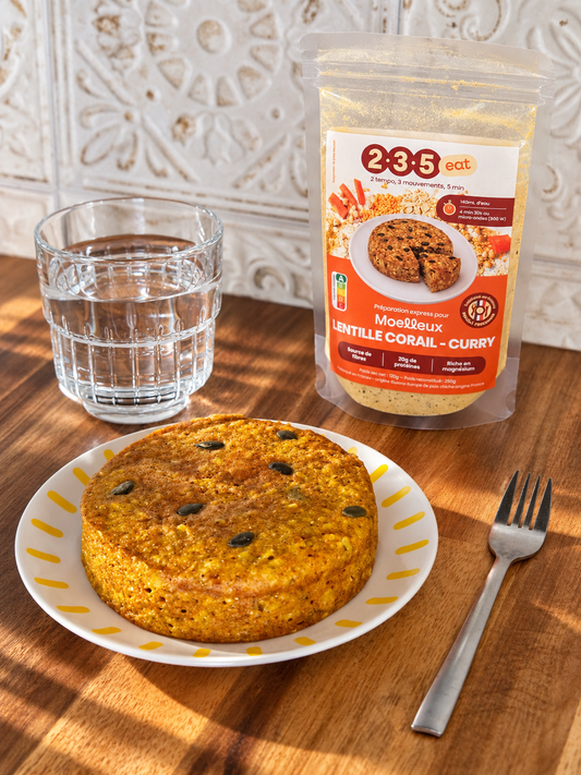 Moelleux salé repas Lentille corail Curry